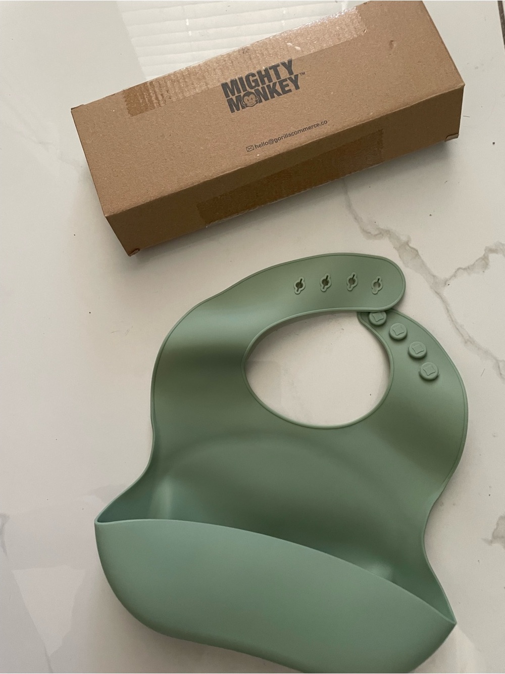 Kids Silicone Bib in Sage Green